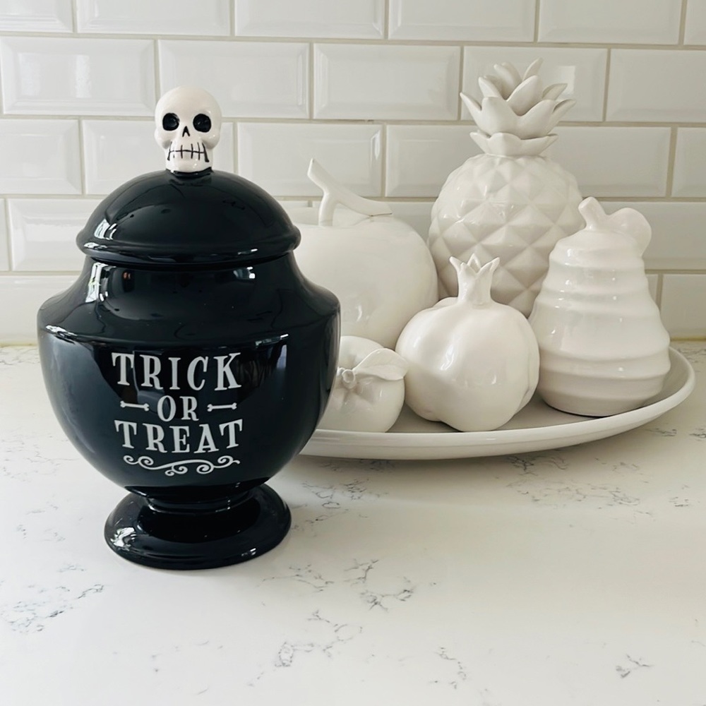 Target by Hyde & EEK Trick or Treat Black Ceramic Cookie Jar - Picture 2 of 14